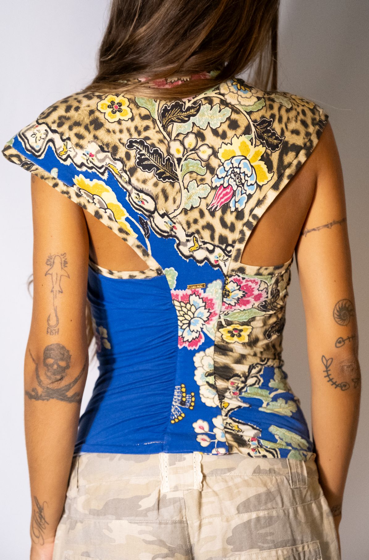 Roberto Cavalli blue cheetah fitted top - Image 2